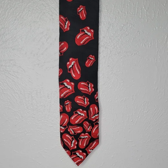 Original Vintage 1994 Rolling Stones Falling Tongues Tie by Brockum - Picture 2 of 5